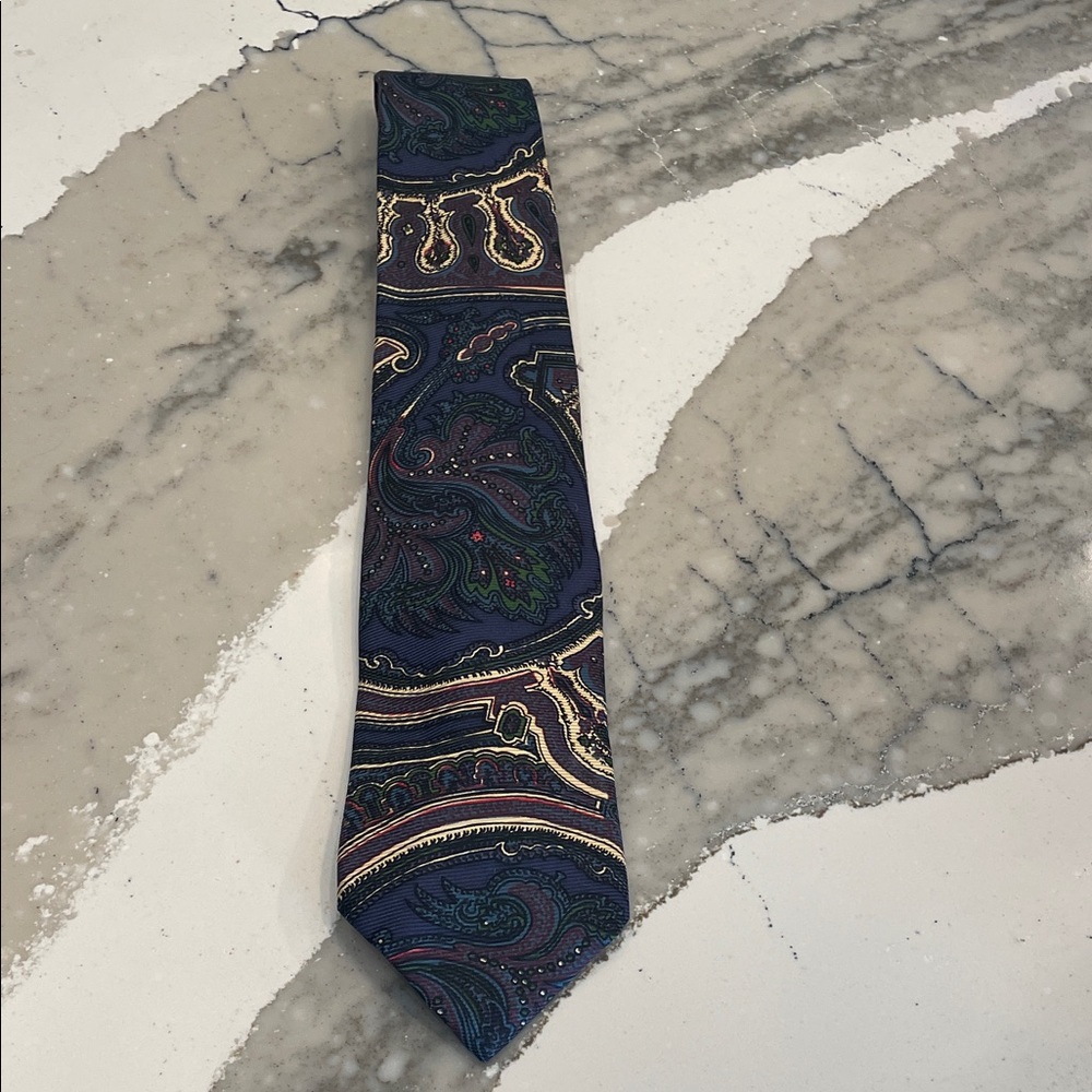Polo by Ralph Lauren Vintage Navy/Purple/Green Paisley Tie